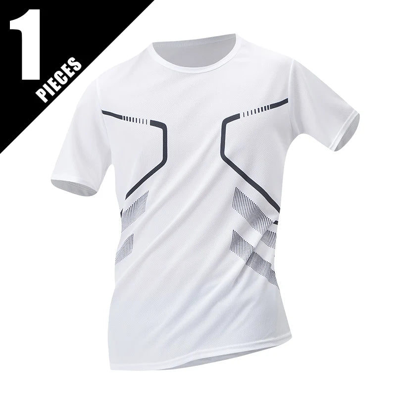 Men's Sports Fitness Top – Quick Drying Printed Tee | Plus Size Casual Shirt