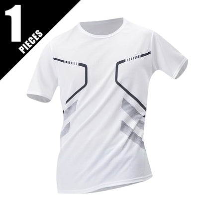 Men's Sports Fitness Top – Quick Drying Printed Tee | Plus Size Casual Shirt