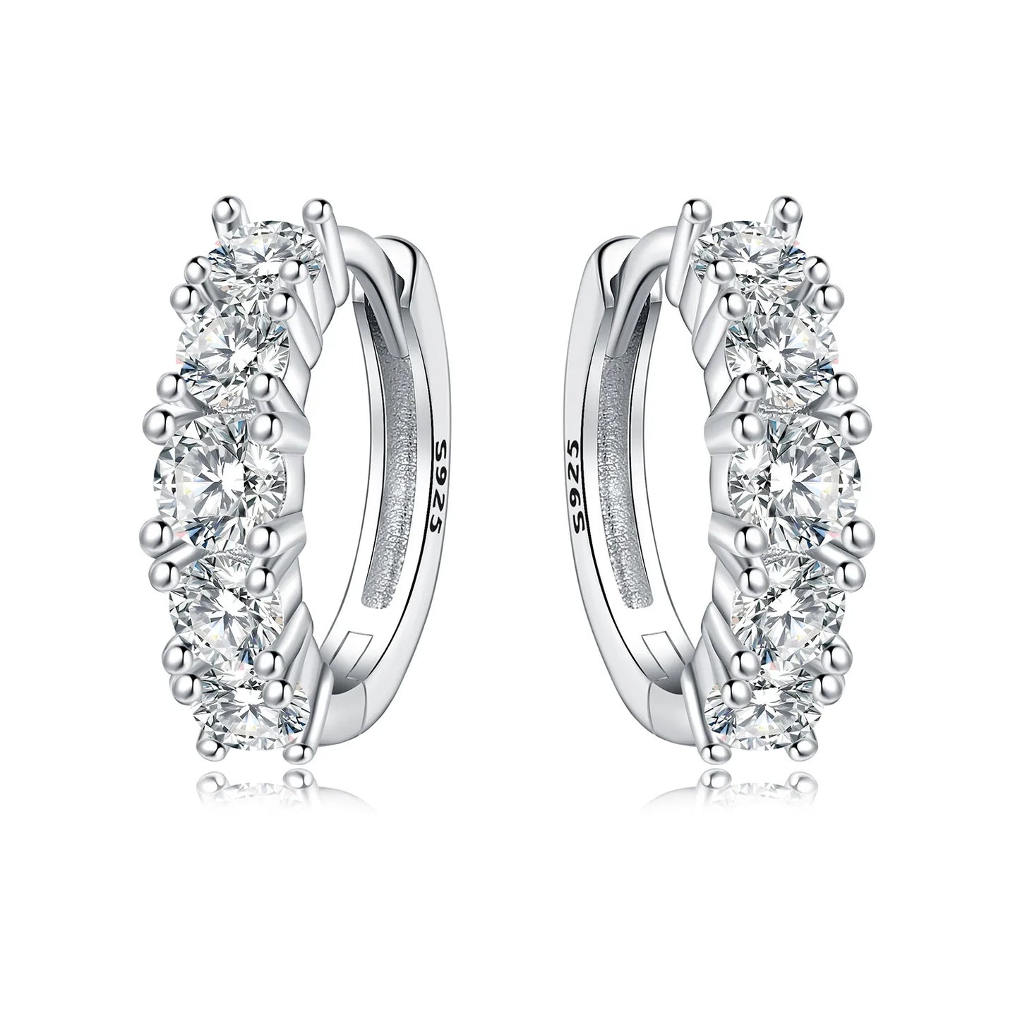 Orstarry S925 Sterling Silver Square Chain With Stone Inlaid Earrings Hoop Earrings For Women Jewelry Original Party Trendy Gift