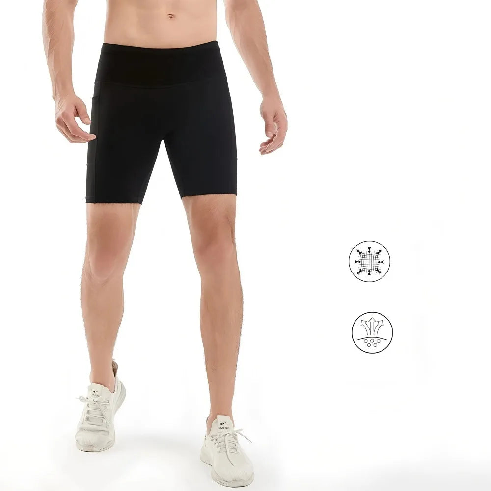 Summer New  Men's 3.0 Multipocket Compression Shorts Quick Dry Marathon Running Jogging Cycling Fitness Exercise Tight Shorts