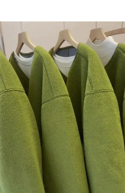 Autumn New  Women's and Chic Fleece Lamb Wool Women High-end and Street Minimalist Casual Jackets