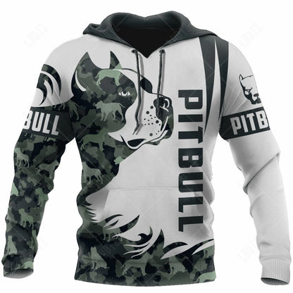 Pet Dog Pitbull Hoodies Men's Hoodie 3D Print Unisex Adult's Tops Autumn Long Sleeve Streetwear Hooded Hoodie For Men Clothing