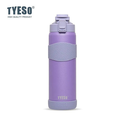 TYESO Vacuum Insulated Bottle 304 Stainless Steel Portable Sports Water Bottle with Straw for Travel Cycling& Outdoor Activities