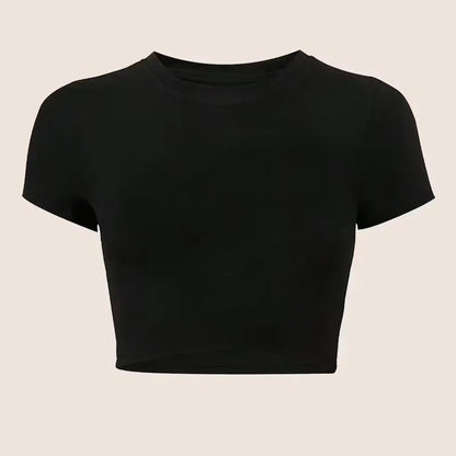 Sexy Soild Crop Tops for Woman Graphic Vintage Cropped T Shirt Women's 90s Tshirt Clothes