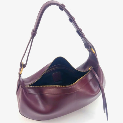 PU Leather Shoulder Bag - Dumpling Crescent Soft Hobo Bag for Women with Zipper Closure