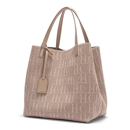 Large Capacity Tote Bag - Black Knitted Shopping Bag 27x20x28cm Durable Polyester