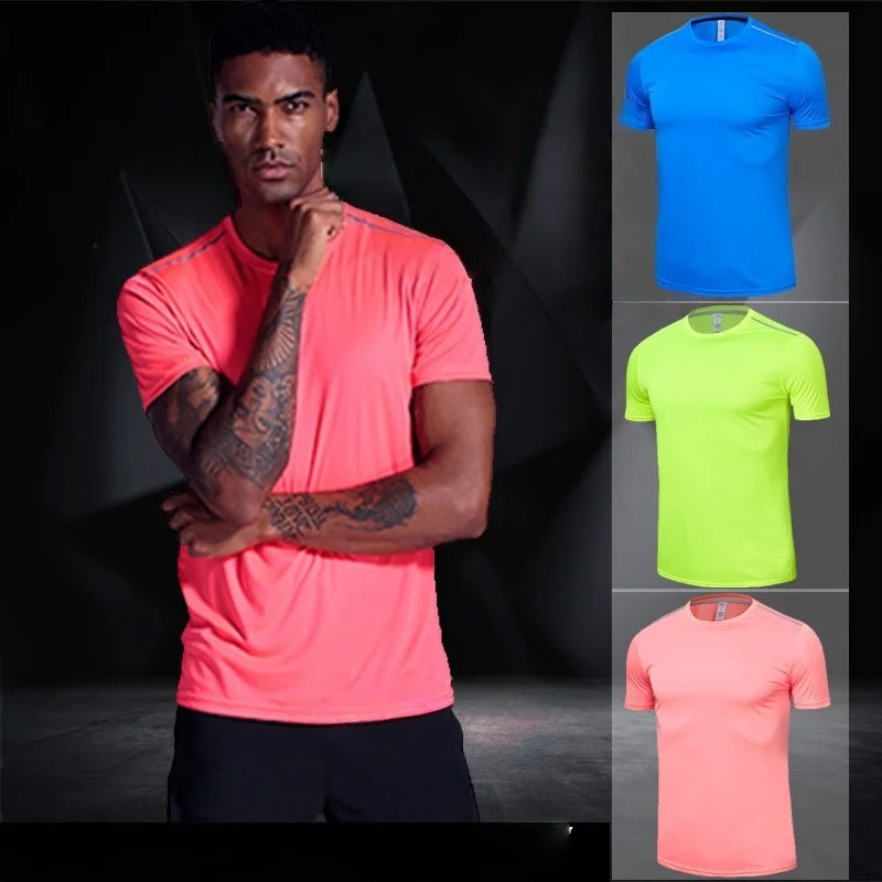 Men Women Quick Dry Short Sleeve Sport T Shirt Gym Jerseys Fitness Shirt Trainer Running T-Shirt Teenager Breathable Sportswears