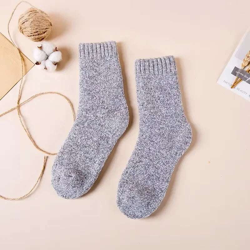 Mens Solid Color Winter Socks - Soft Comfortable Casual 3515 Pairs - ZOOMNSTORE