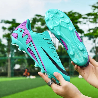 Men Soccer Shoes - Ultralight Football Boots With Long Spikes | Breathable Cleats