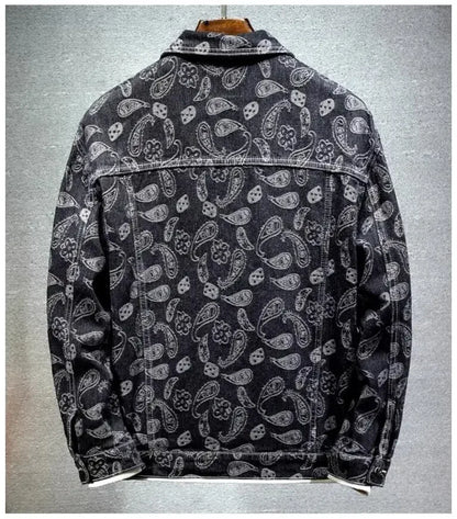 2025 New Men Pure Colour Denim Jacket Single-breasted Lapel Daily Casual Simple Coats