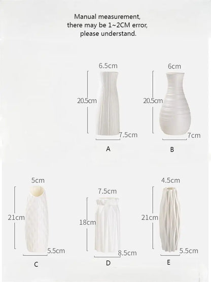 Nordic Plastic Vase - Simple Small Flower Pot for Modern Home Decor