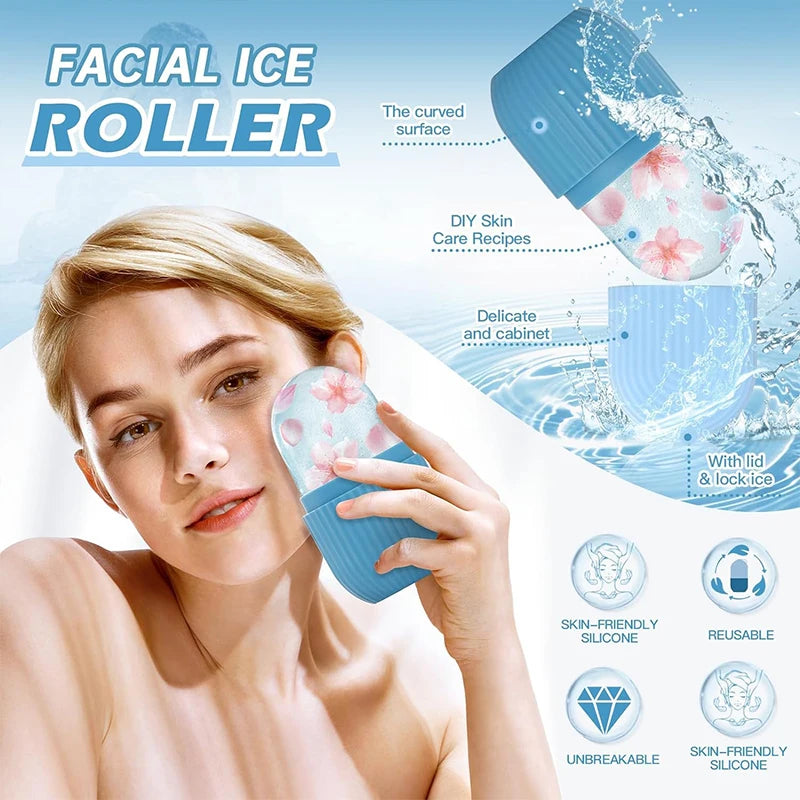 Silicone Ice Cube Trays Facial Eye Roller Ice Ball Beauty Face Lifting Massager Contouring Reduce Acne Skin Care Tool Reusable