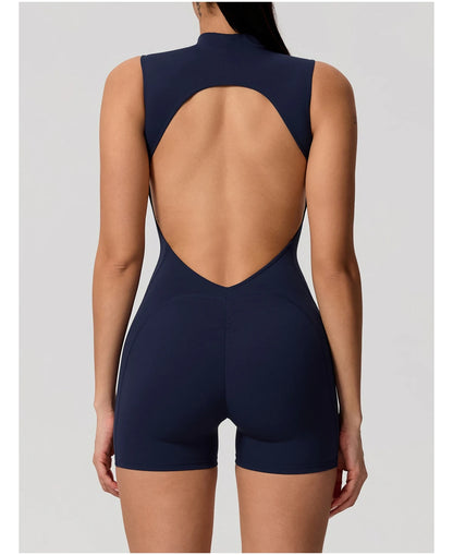 New Summer Women's Sleeveless Back Hollow Jumpsuit Female Sports Suit Fitness Yoga Clothing Peach Hipo Gym Overalls 1 Pcs