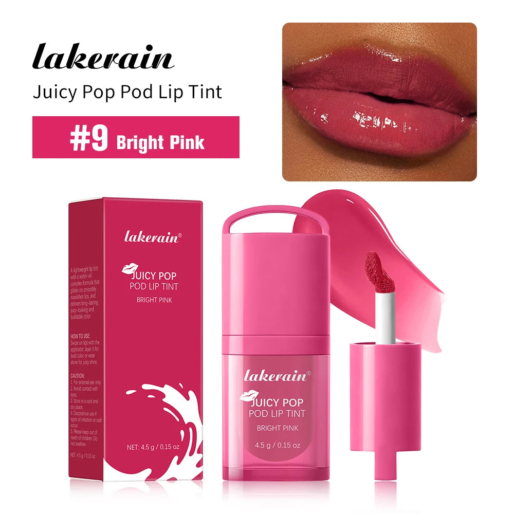 Juicy Box Shape Lip Tint Gloss Moisturizing Lightweight & Non-Sticky Lip Staion Long-Lasting High Shine Finish Lips Makeup