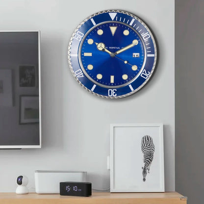 Luxury Metal Wall Clock - Modern 34cm Luminescent Home Decor