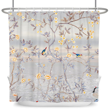 Waterproof Shower Curtain - Tropical Leaf Polyester Bathroom Decor Curtain