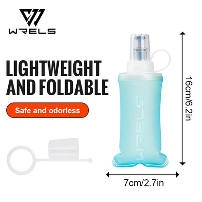 WRELS Soft Water Bottle Collapsible Soft Flask TPU Running Water Bottle Foldable Water Bag BPA-Free Sports Soft Water Flask