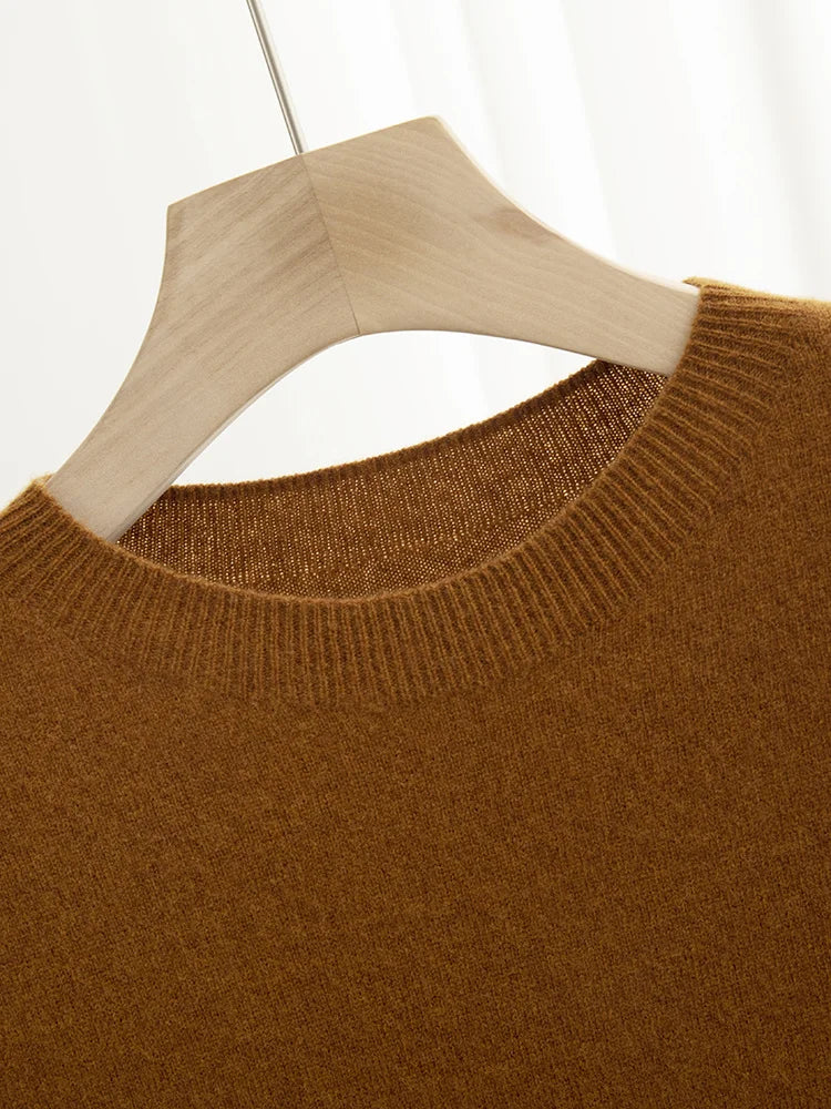 Men Classical T-shirt 100% Merino Wool Sweater O-neck Short Sleeve Pullover Smart Casual Basic Clothing Cashmere Knitwear Tops