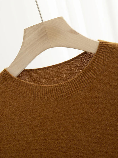 Men Classical T-shirt 100% Merino Wool Sweater O-neck Short Sleeve Pullover Smart Casual Basic Clothing Cashmere Knitwear Tops