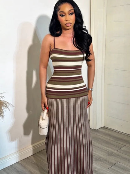 Wmstar Dresses for Women Wholesale Summer Halter Backless and Striped Design Fresh and Breezy Summer Resort Dress Drop Shopping