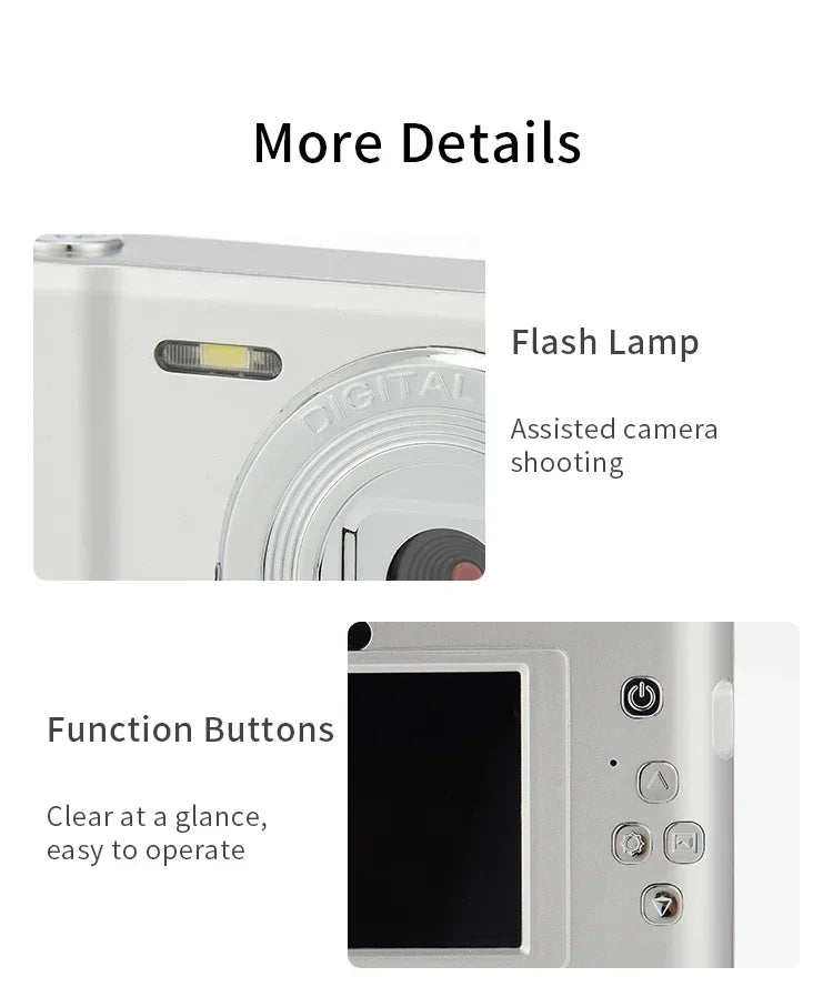 4K Digital Camera – Travel Selfie Camera with 50 Megapixels, HD Photography & 2.4 Inch Screen