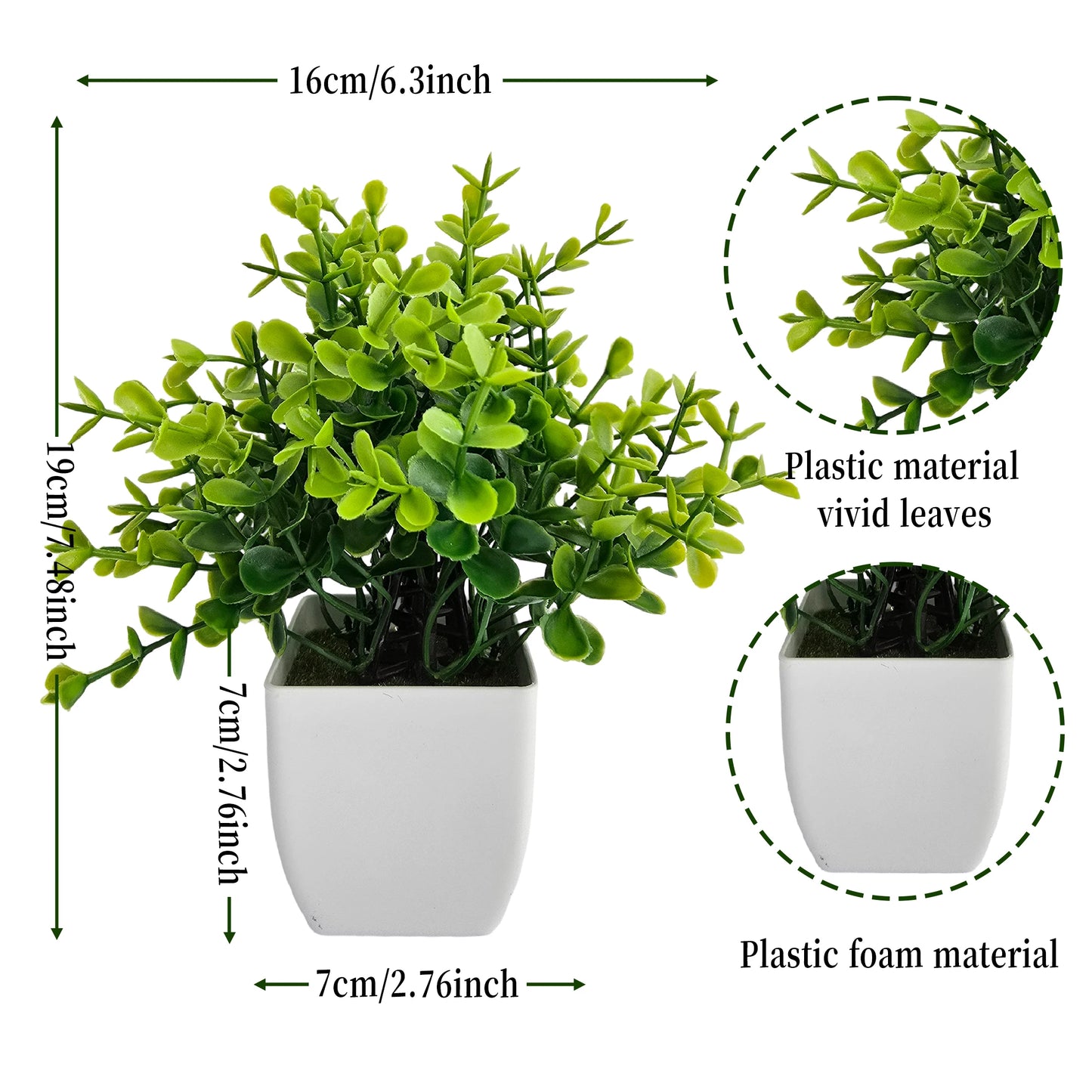 Artificial Christmas Tree - Green Potted DIY Home Decor for Weddings Birthdays and Xmas