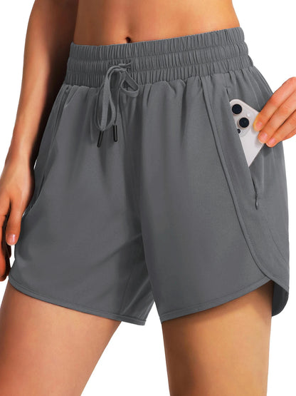 New women's casual sportswear sports running shorts quick-drying lightweight fitness shorts with zipper sports shorts