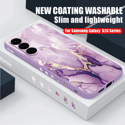 Colorful Marble Case for Samsung Galaxy S24 S23 S22 S21 S20 FE A Series - Lanyard Cover - ZOOMNSTORE