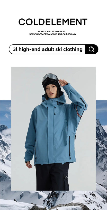 Hard Shell Ski Jacket – Waterproof 3 Layer Durable Winter Coat for Snowboarding Women