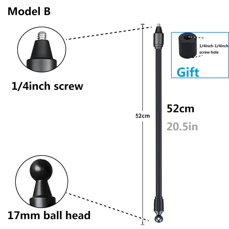 Flexible Arm Monopod Selfie Stick Rod Mount Holder Stands for Mobile Phones for Gopro Hero DJI OSMO Insta 360 Cameras Tripod