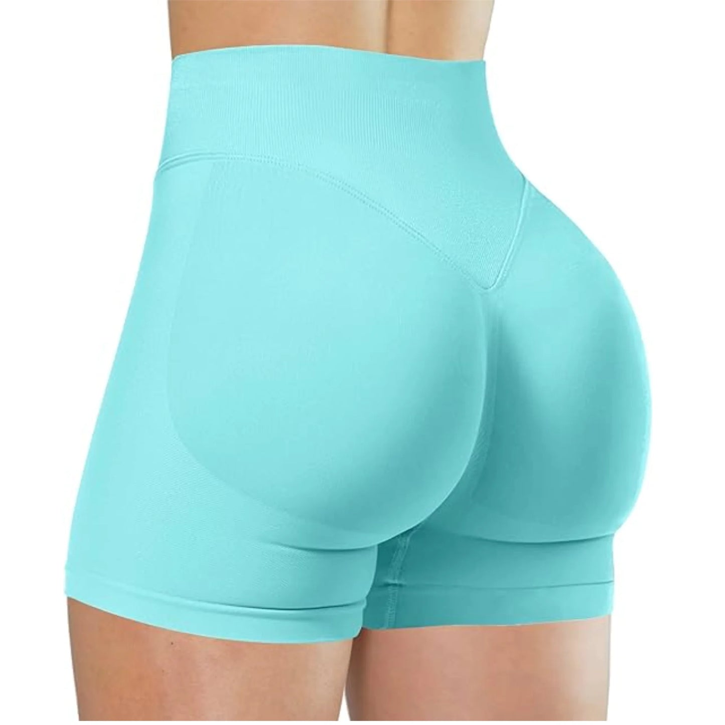 High Waisted Yoga Shorts – Comfortable Solid Color Fitness Pants for Women
