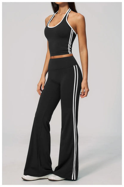 2 Pieces Workout Suit Women Yoga Outfits Athletic Wear Shockproof Halter Sports Bra High Waist Butt Lift Yoga Pants Fitness Suit