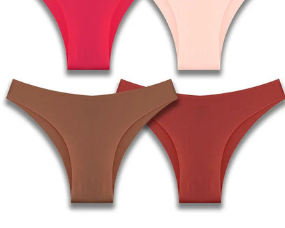 FINETOO 5Pcs/Set Ice Silk Seamless Underwear Low Waisted Brazilian Pants Breathable High Elasticity Lingerie Intimates Panties