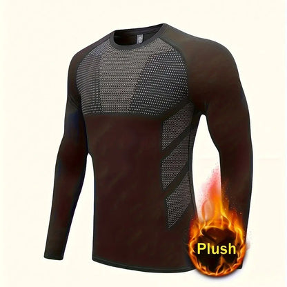 Men's Compression Shirt – Thermal Fitness Apparel Long Sleeve Cycling Top