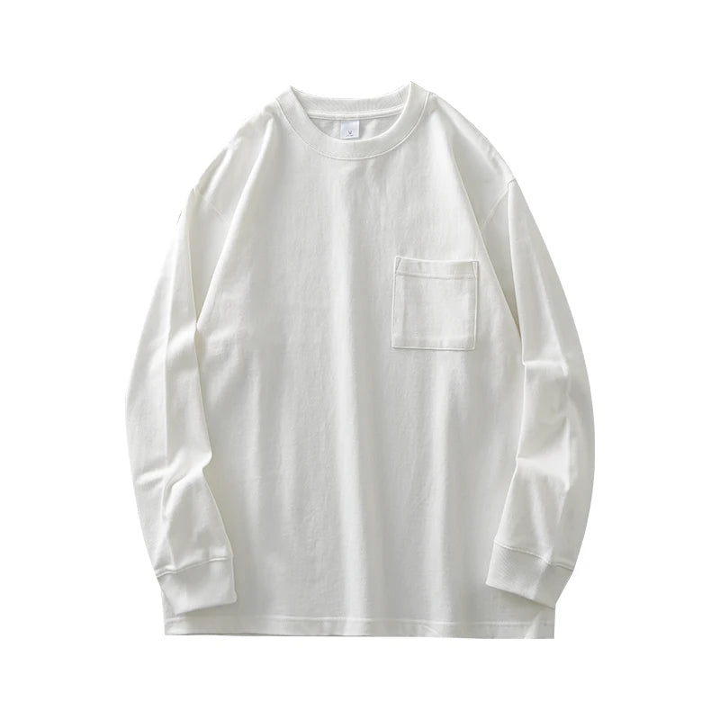 Men's Long Sleeve T Shirt - DUKEEN Heavyweight Cotton Crew Neck Casual Tee