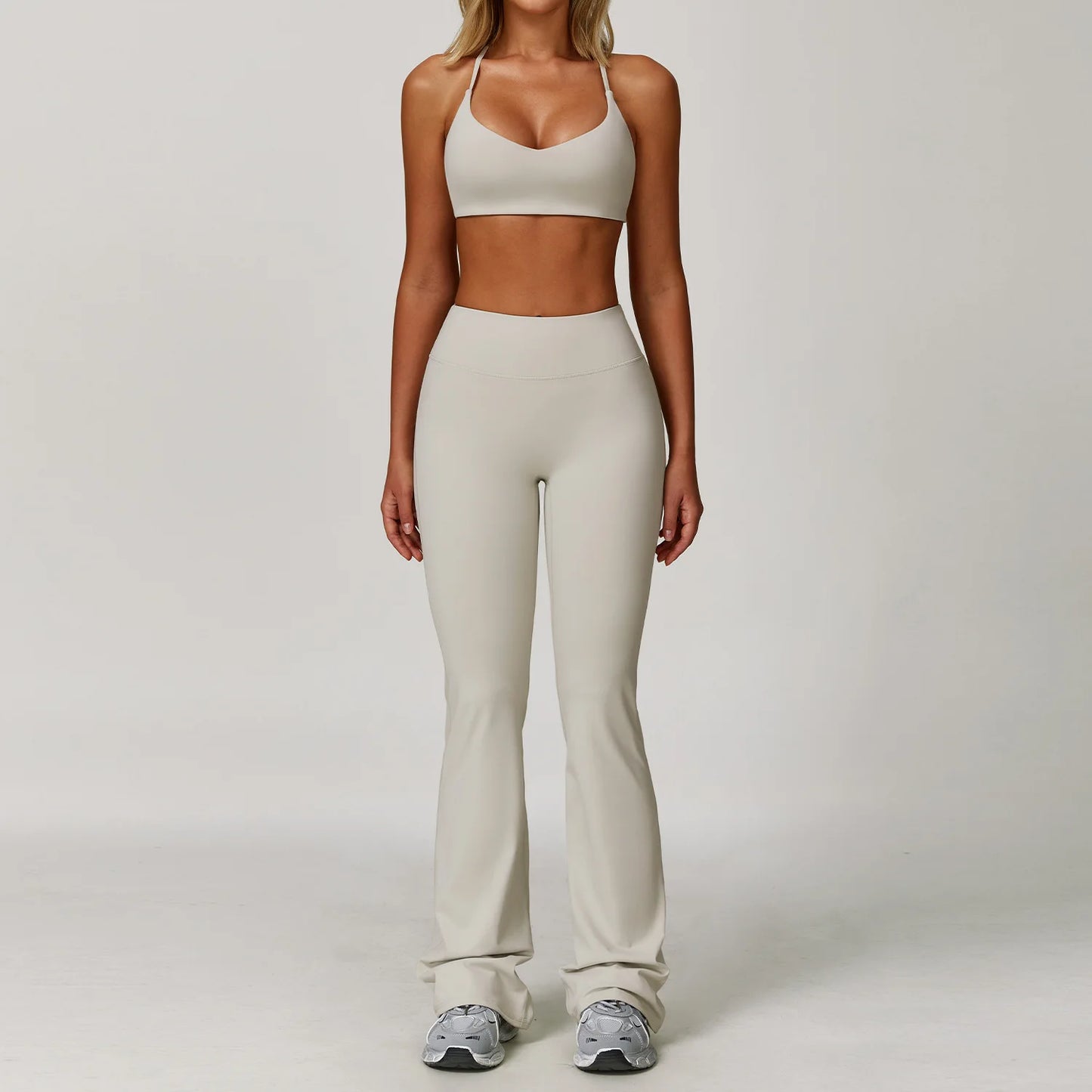 Women Yoga Sports Set - Running Fitness Outfit with Super Elastic, Breathable Gym Tracksuit