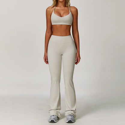 Women Yoga Sports Set - Running Fitness Outfit with Super Elastic, Breathable Gym Tracksuit