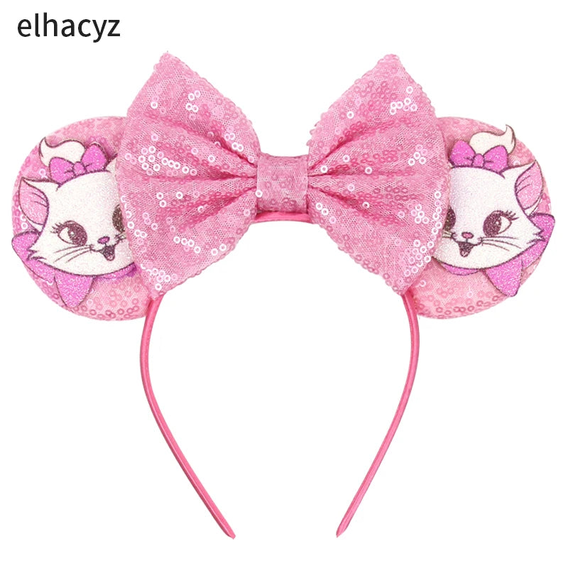 Mickey Mouse Ears Headband - Sequin Hair Bow for Halloween Festival and Cosplay