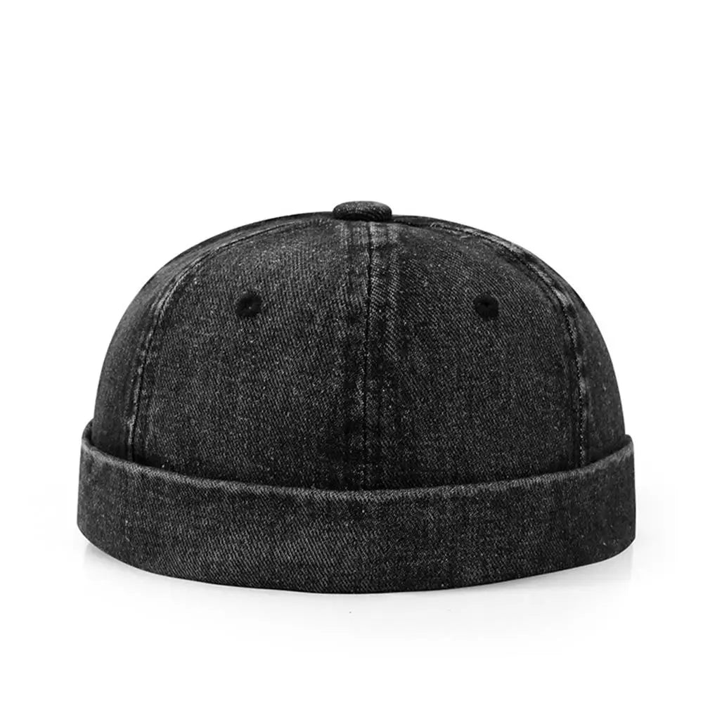 Fashion Denim Docker Cap Brimless Hat Solid Skullcap Solid Color Sailor Cap Beanie Hats Men Women Bucket Cap Adjustable Dad Hat
