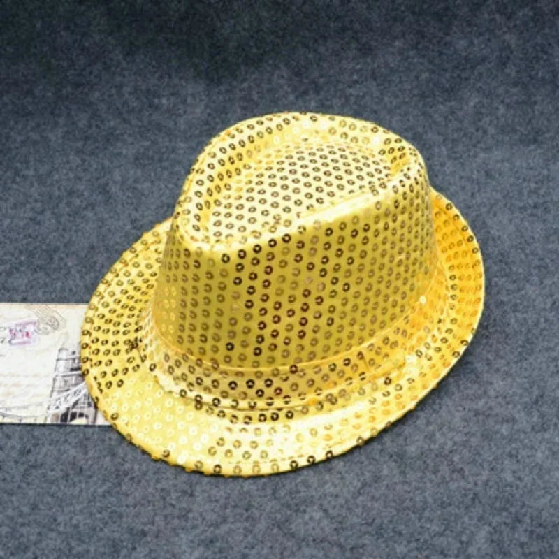Stage Performance Sequined Hip-hop Hat Children's Day Dance Performance Jazz Hat Men And Women Festival Parties Sequined Top Hat