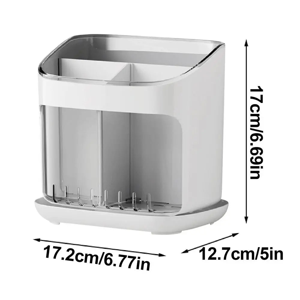Utensil Holder - Multi Compartment Kitchen Storage | Cutlery Drainer & Tableware Organizer