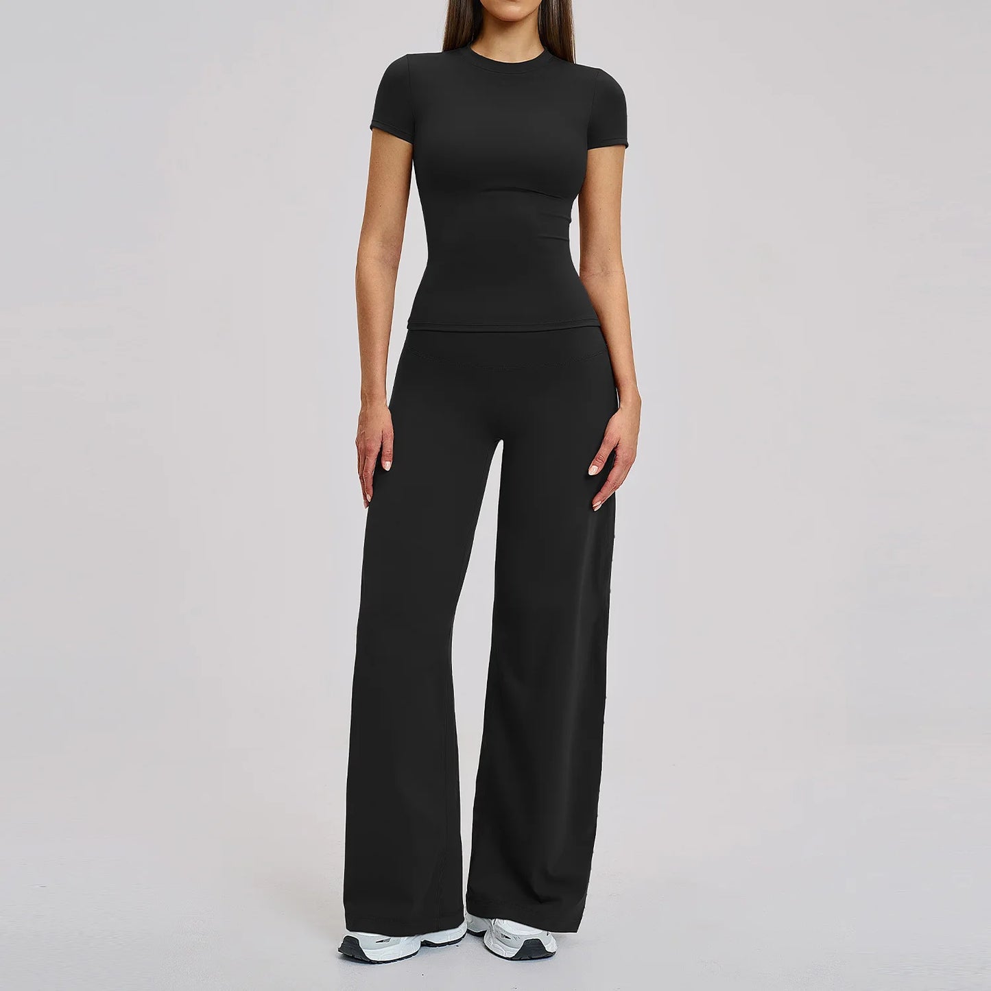 Women's Fitness Set Gym Tracksuit Breathable Sports Bra Flared Trousers Suit Workout Clothing Sportswear Female Athletic Wear