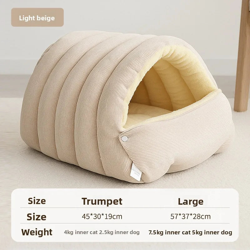 Cat Nest Four Seasons Universal Removable and Closed Cat Bed Winter Dog Nest Warm Sleeping Bag with Thick Velvet Pet Supplies