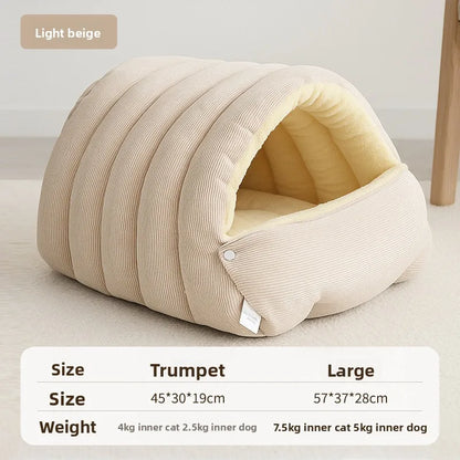 Cat Nest Four Seasons Universal Removable and Closed Cat Bed Winter Dog Nest Warm Sleeping Bag with Thick Velvet Pet Supplies