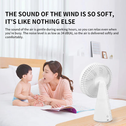 XIAOMI Mijia Portable Desk Fan USB Rechargeable Handheld Mini Electric Fans Cordless Air Cooling Small Fan 4 Gears Speed