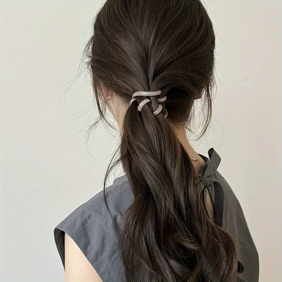 3pcs Elegant Spiral Hair Scrunchies - High Elasticity, Stylish Phone Cord Headbands, Perfect for Spring & Summer