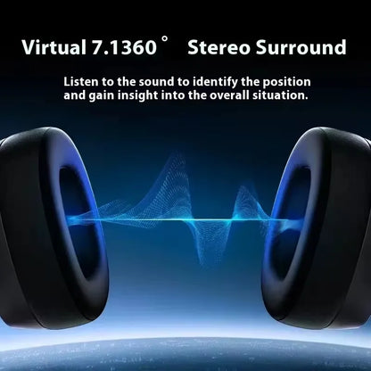ATK M1 Game Headset Three Mode Wireless Headworn PS5  PC Gaming Headset Microphone Virtual 7.1 Surround Noise Reduction Headset
