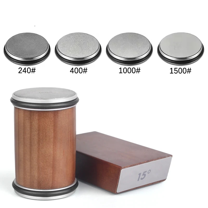 Rolling Knife Sharpener Kit – Diamond Stone with 15°/20° Angles & Magnetic Holder