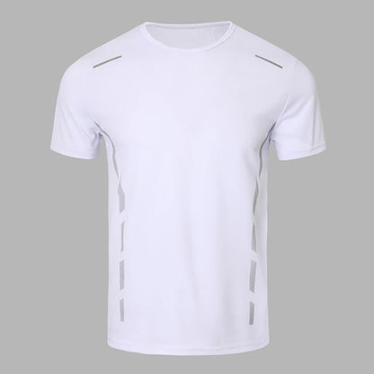Men's Quick-Dry Sports Shirt – Multicolor Summer Running Badminton Tee with Reflective Strip