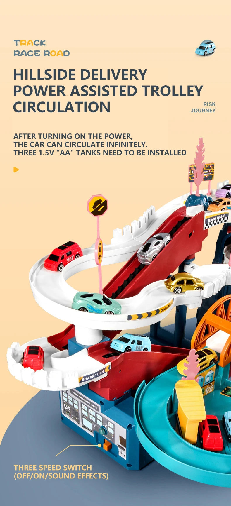 KBDFA Lion Theme Car Track For Children Diecasts Holiday Gifts Birthday Hot Wheels Kids Educational Race Toys Racing Rail Cars